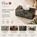 Handcrafted Mother of Pearl Inlay Tissue Box Cover