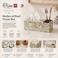 Luxury Mother of Pearl Tissue Box Cover – Handcrafted Decorative Holder