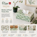 Handmade Shell Inlay Tissue Box Cover for Home & Office