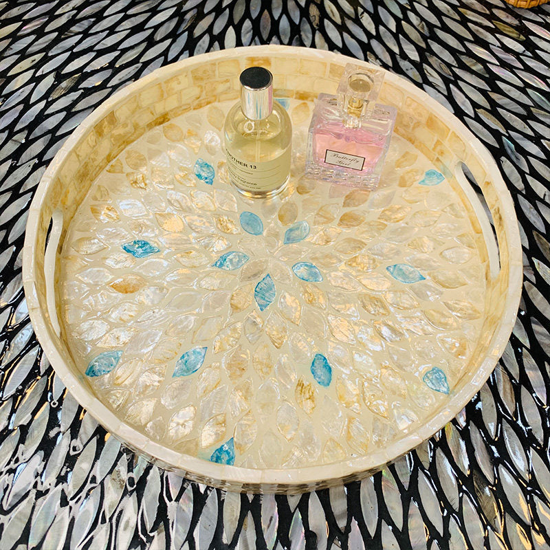 Handcrafted Mother of Pearl Decorative Tray