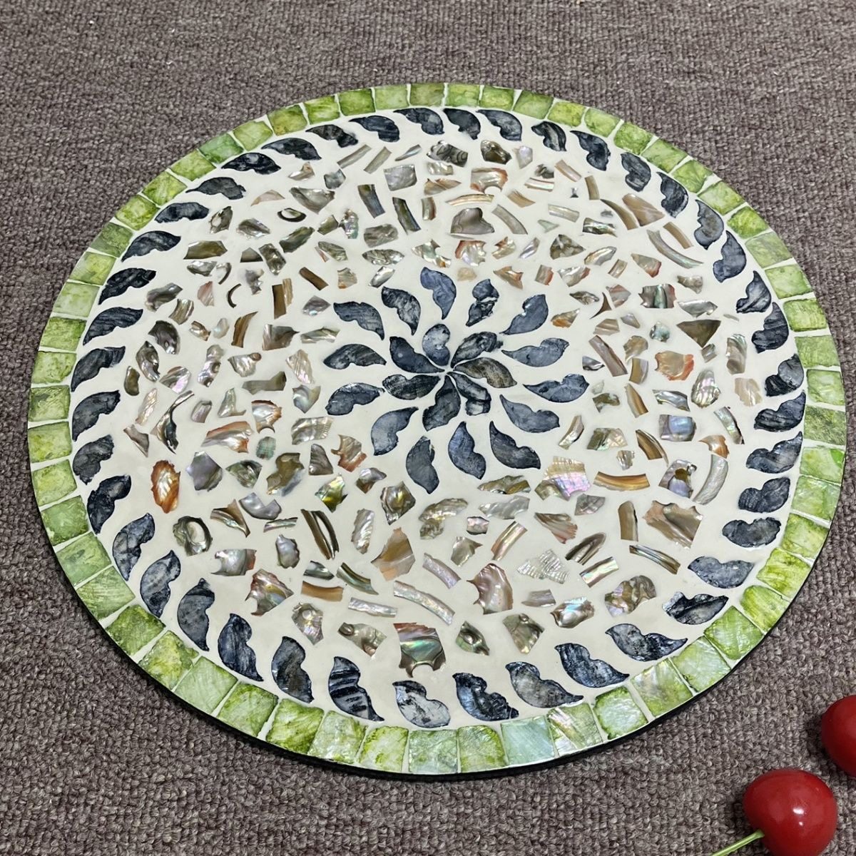 Mother of Pearl Mosaic Serving Plate – Handmade Home Decor