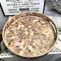 Mother of Pearl Round Tray for Jewelry, Perfume & Fruit