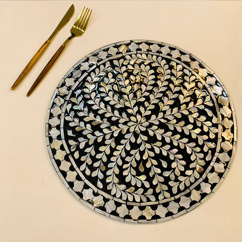 Handcrafted Mother of Pearl Serving Platter – Elegant Table & Home Decor