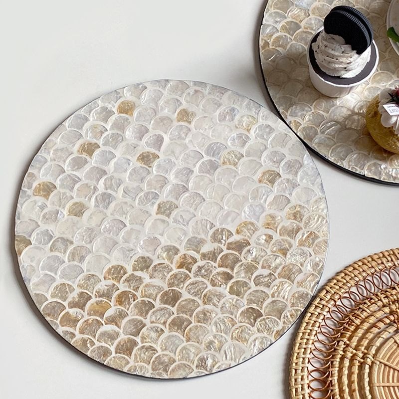 Handmade Mother of Pearl Inlay Plate for Serving & Display