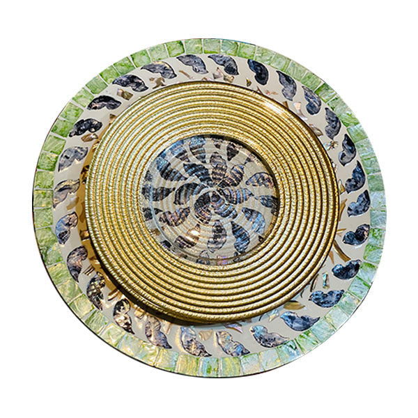 Mother of Pearl Mosaic Serving Plate – Handmade Home Decor