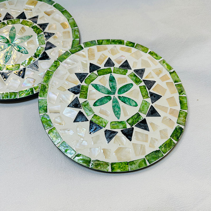 Artisan Mother of Pearl Mosaic Platter – Serving & Decorative Tray
