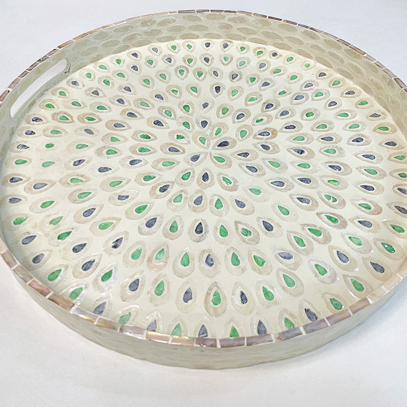 Luxury Shell Inlay Decorative Tray – Handmade Home Decor