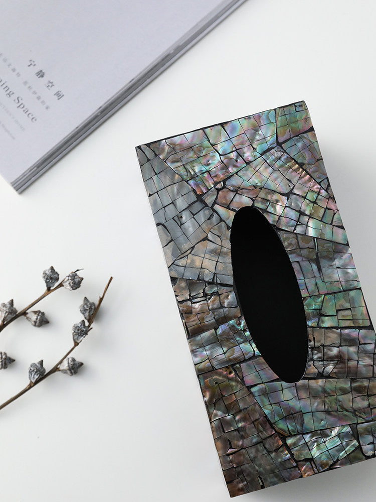 Handcrafted Mother of Pearl Inlay Tissue Box Cover