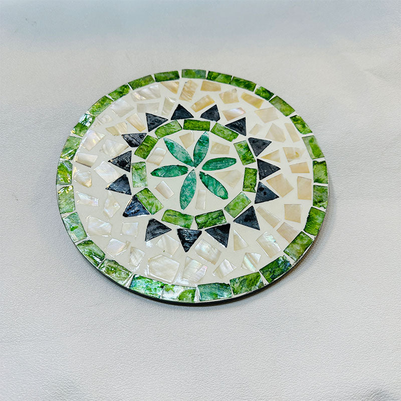 Artisan Mother of Pearl Mosaic Platter – Serving & Decorative Tray