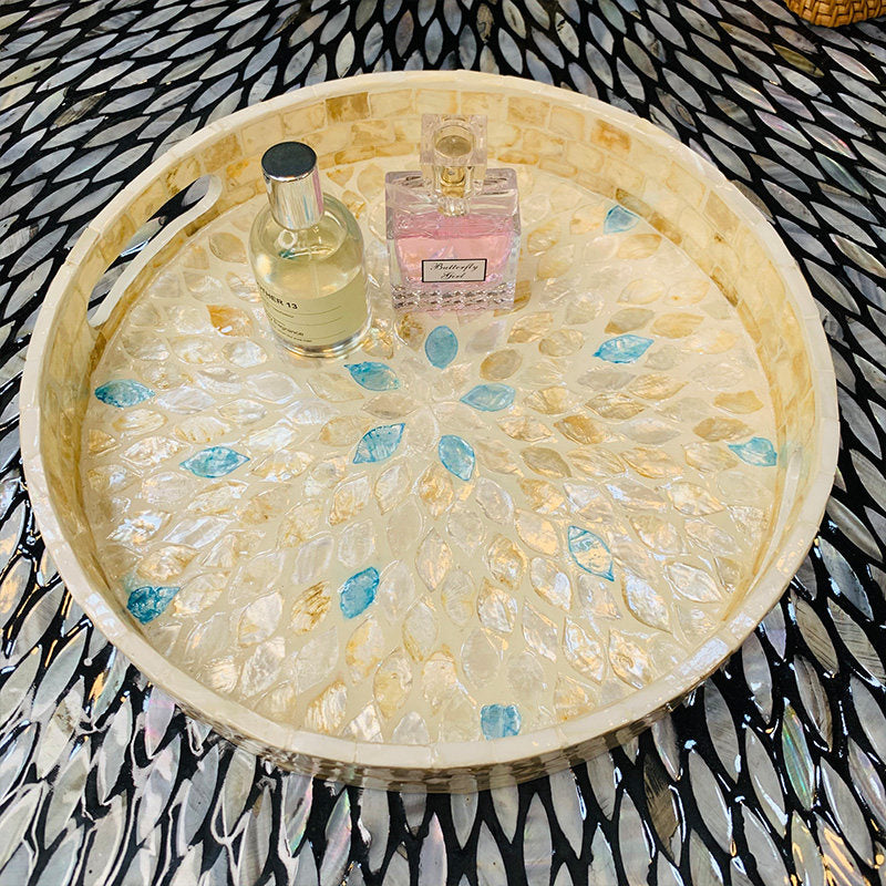Handcrafted Mother of Pearl Decorative Tray