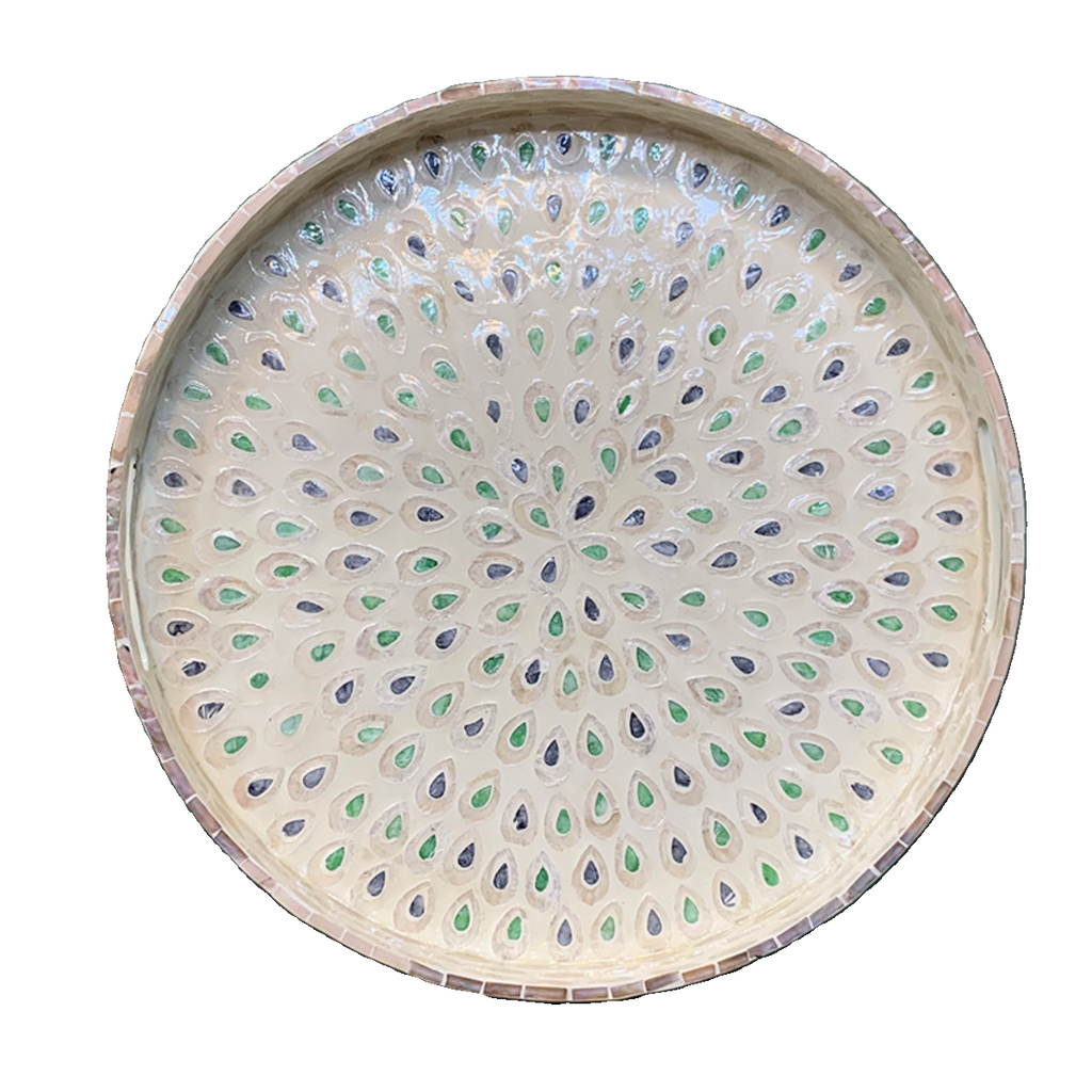 Luxury Shell Inlay Decorative Tray – Handmade Home Decor