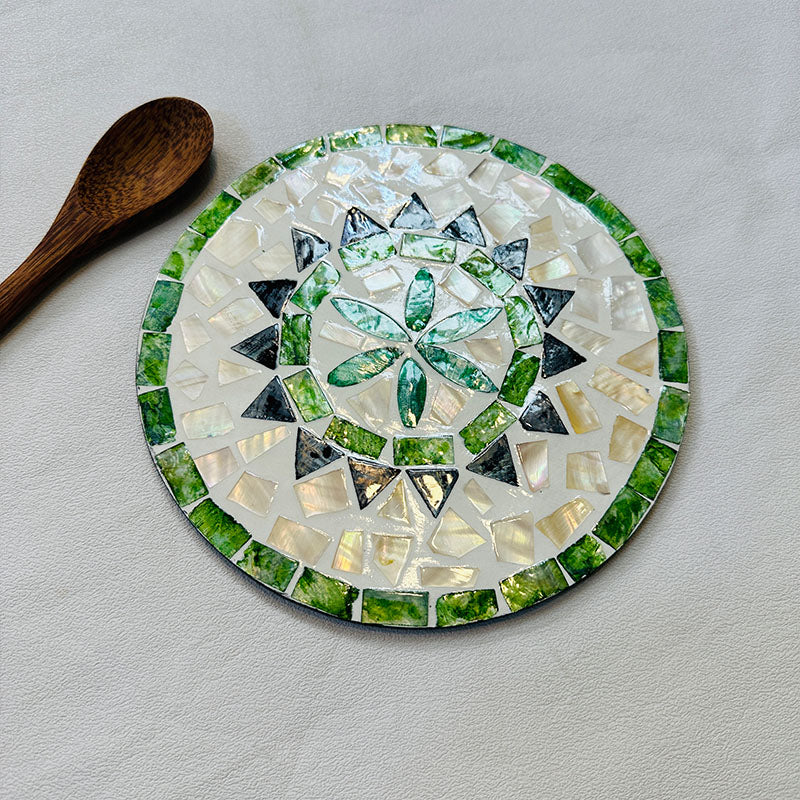 Artisan Mother of Pearl Mosaic Platter – Serving & Decorative Tray